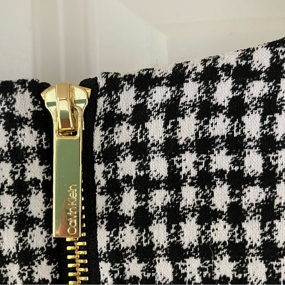 EUC Calvin Klein Black and White Checkered Sleeveless Sheath Dress (10) - Picture 4 of 7